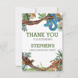 Carte De Remerciements Doucement sur Snake Reptile Lover Anniversaire