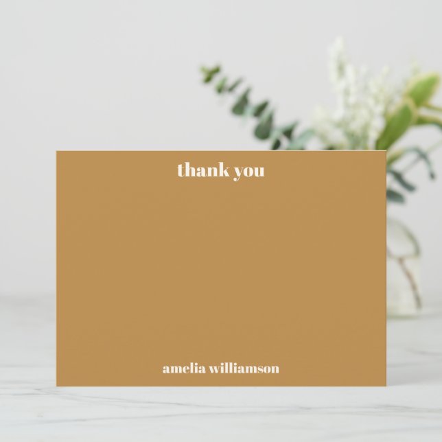 Carte De Remerciements Douche de Mariée Personnalisée Brun Chaud d'Automn (Debout devant)