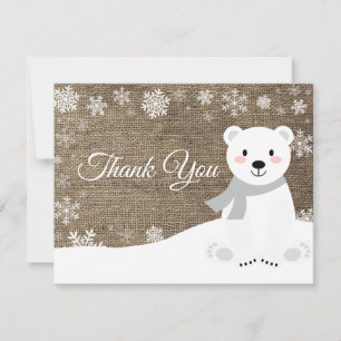 Carte de remerciements d'Ours polaire d'hiver