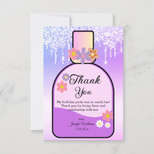 Carte De Remerciements doux 16 flacon de parfum parties scintillant pourp