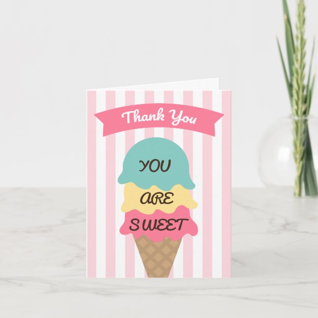 Carte de remerciements doux de Social de crème (Devant)
