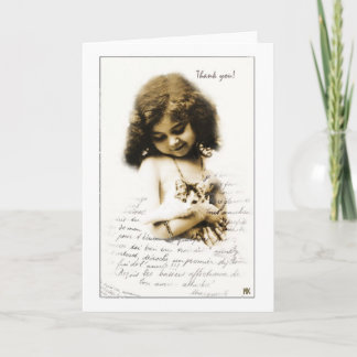 Carte de remerciements doux d'étreinte de chaton