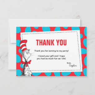 Carte De Remerciements Dr. Seuss   Le Chat dans le Chapeau Anniversaire R