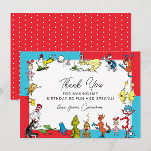 Carte De Remerciements Dr. Seuss - Personnages   Anniversaire Enfants