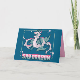 Carte De Remerciements Dragon céleste, joyeux anniversaire pixel art