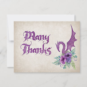 Carte De Remerciements Dragon Floral Mariage