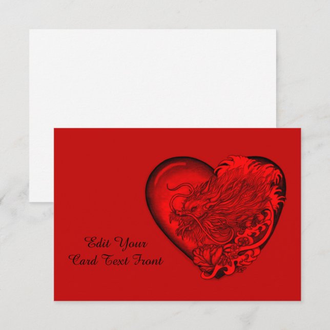 Carte De Remerciements Dragon Heart (Devant / Derrière)