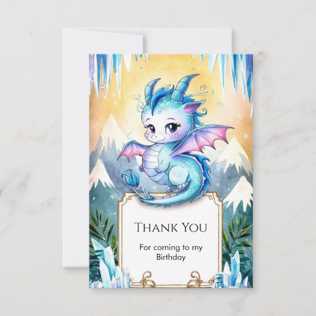 Carte De Remerciements Dragon Magique Joyeux Anniversaire (Devant)
