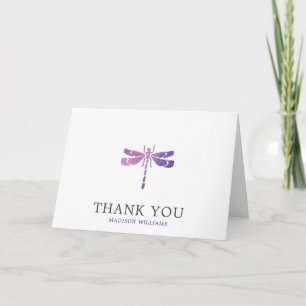 Carte De Remerciements Dragonfly violette