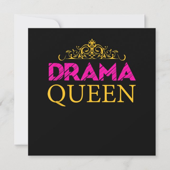 Carte De Remerciements Drama Queen Crown Actrice par intérim Broadway (Devant)