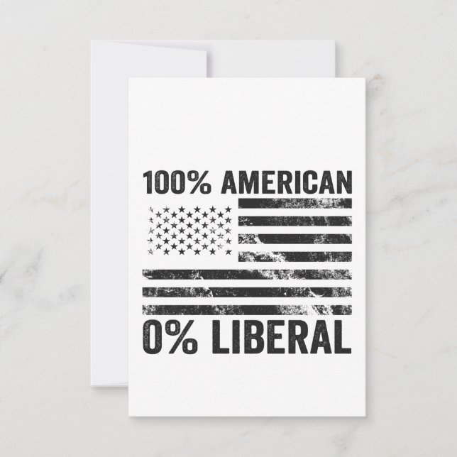 Carte De Remerciements Drapeau américain 100% américain 0% libéral républ (Devant)