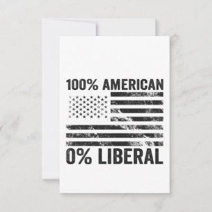 Carte De Remerciements Drapeau américain 100% américain 0% libéral républ
