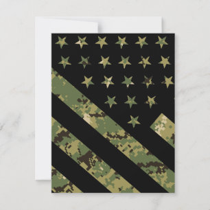 Carte De Remerciements Drapeau américain camouflage numérique militaire