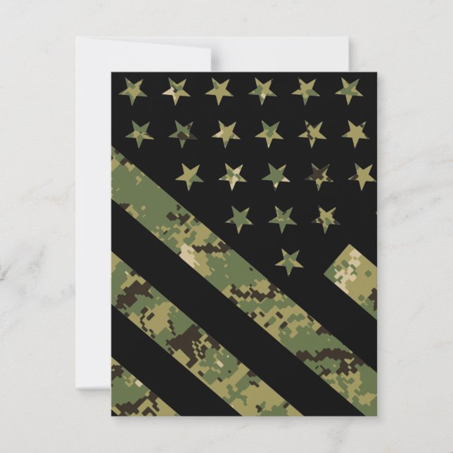 Carte De Remerciements Drapeau américain camouflage numérique militaire (Devant)