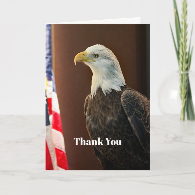 Carte De Remerciements Drapeau américain de l'aigle à tête blanche (Devant)