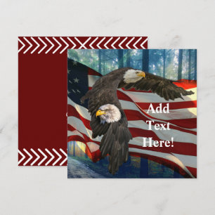 Carte De Remerciements Drapeau américain de l'aigle à tête blanche