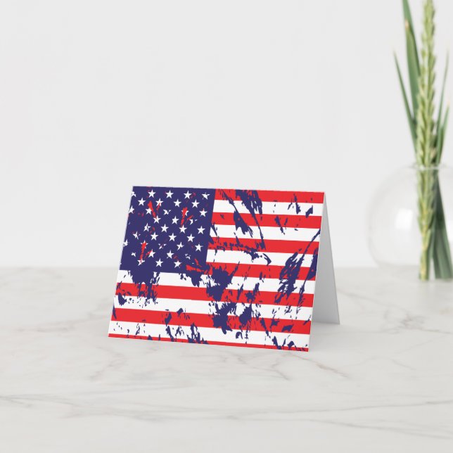 Carte De Remerciements Drapeau américain patriotique (Devant)