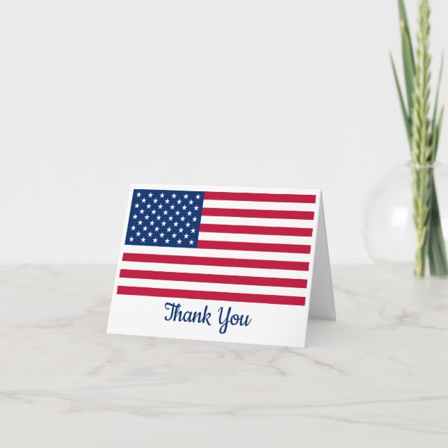 Carte De Remerciements Drapeau américain Personnalisé (Devant)