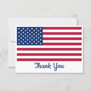Carte De Remerciements Drapeau américain Personnalisé USA Militaire