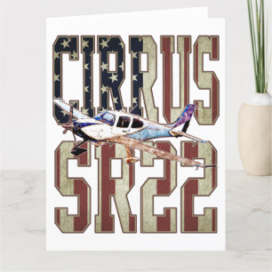Carte De Remerciements Drapeau Cirrus SR22 Aéronefs Vintage États-Unis