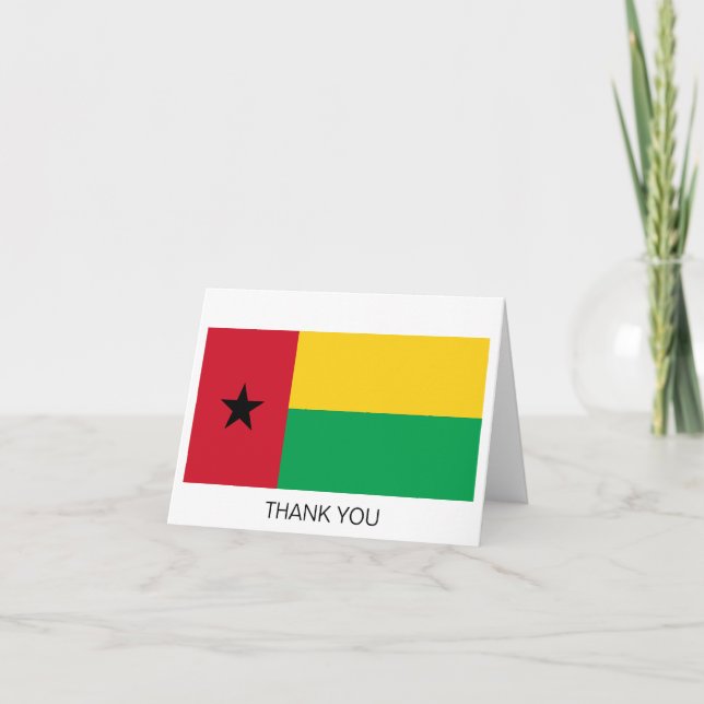Carte De Remerciements Drapeau de la Guinée Bissau (Devant)