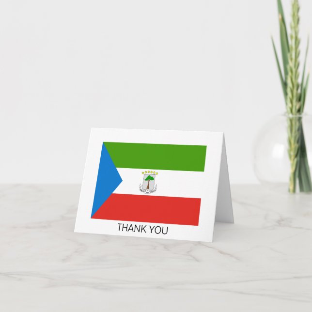 Carte De Remerciements Drapeau de la Guinée équatoriale (Devant)