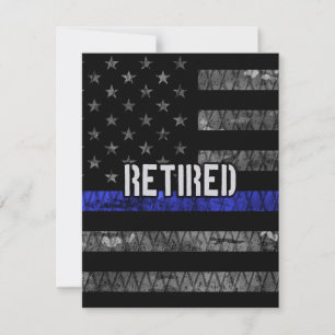 Carte De Remerciements Drapeau de la police retraitée en détresse