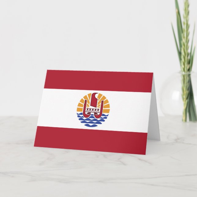 Carte De Remerciements Drapeau de la Polynésie française (Devant)