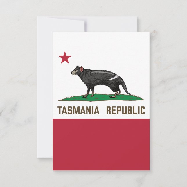 Carte De Remerciements Drapeau de la République de Tasmanie Diable de Tas (Devant)