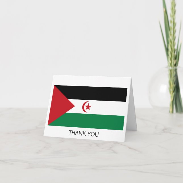 Carte De Remerciements Drapeau de la République démocratique arabe sahrao (Devant)