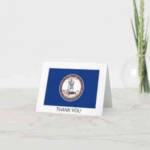 Carte De Remerciements Drapeau de l'État de Virginie