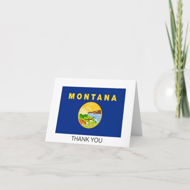 Carte De Remerciements Drapeau de l'État du Montana (Devant)