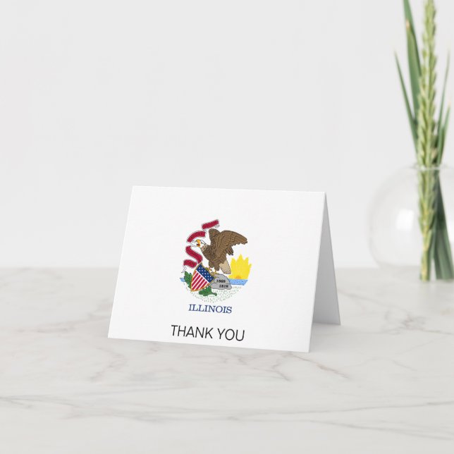 Carte De Remerciements Drapeau de l'Illinois (Devant)