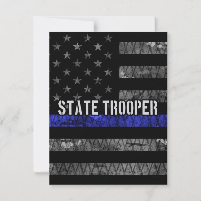 Carte De Remerciements Drapeau de police de l'État en détresse (Devant)