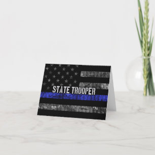 Carte De Remerciements Drapeau de police de l'État en détresse