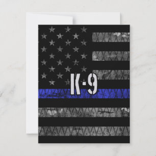 Carte De Remerciements Drapeau de police de l'unité K-9 en détresse