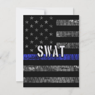 Carte De Remerciements Drapeau de police SWAT en état de détresse