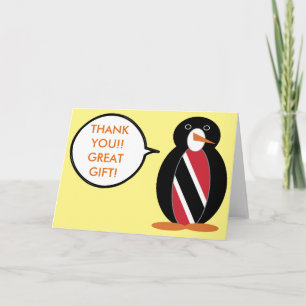 Carte De Remerciements Drapeau de Trinité-et-Tobago Parlant Mme Penguin