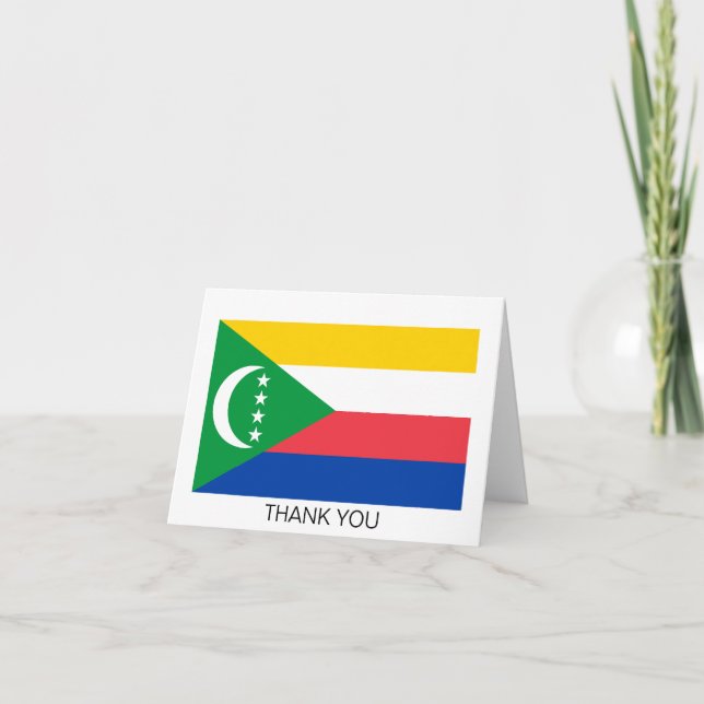 Carte De Remerciements Drapeau des Comores (Devant)