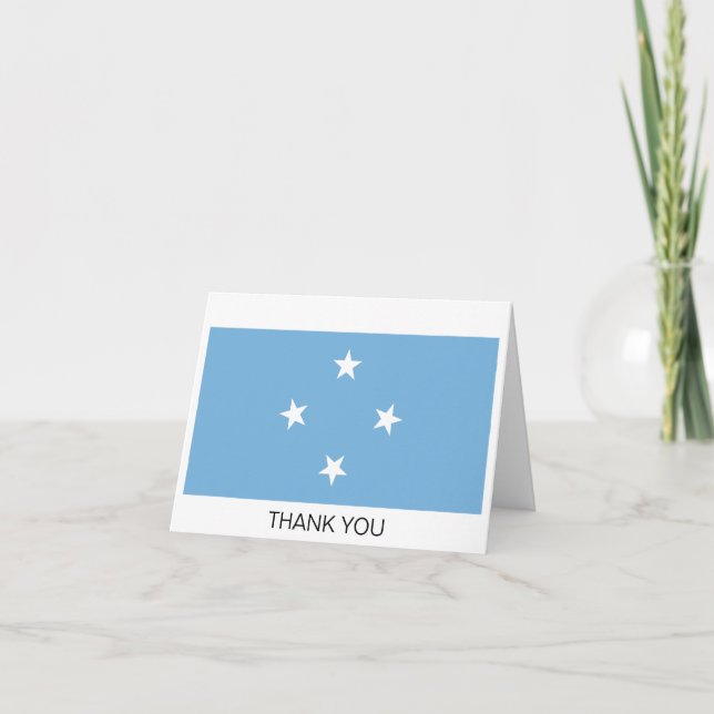 Carte De Remerciements Drapeau des États fédérés de Micronésie (Devant)