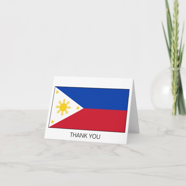 Carte De Remerciements Drapeau des Philippines (Devant)