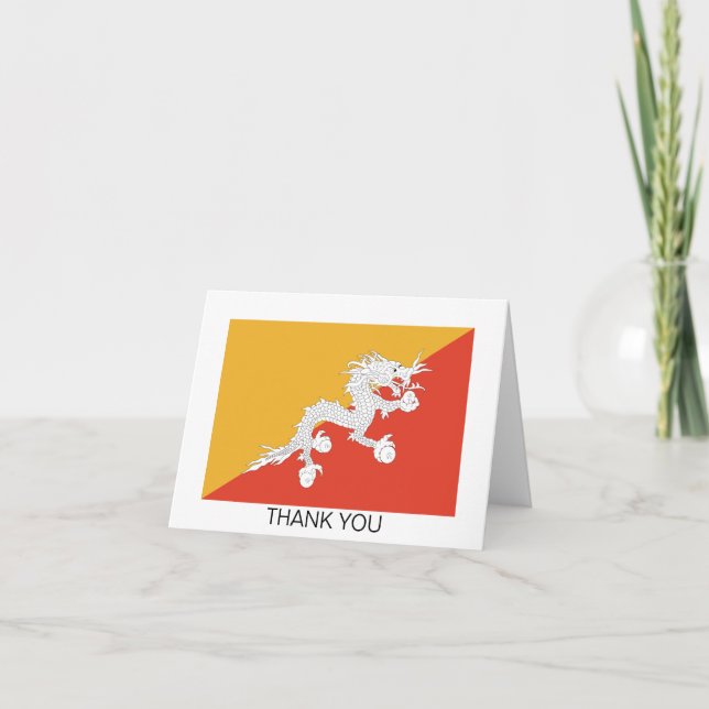 Carte De Remerciements Drapeau du Bhoutan patriotique (Devant)