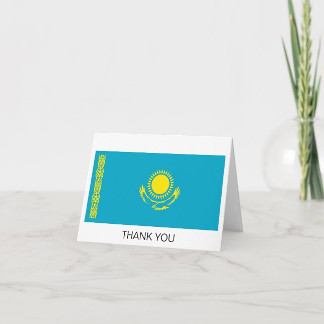 Carte De Remerciements Drapeau du Kazakhstan (Devant)