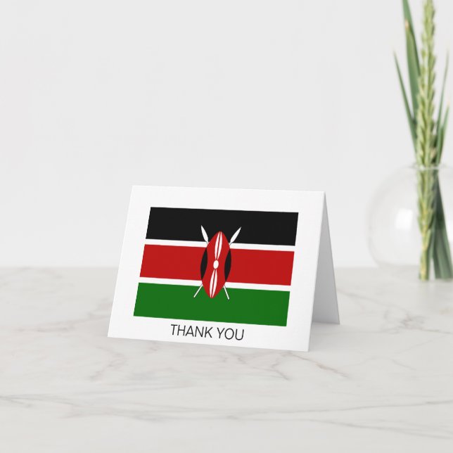 Carte De Remerciements Drapeau du Kenya (Devant)