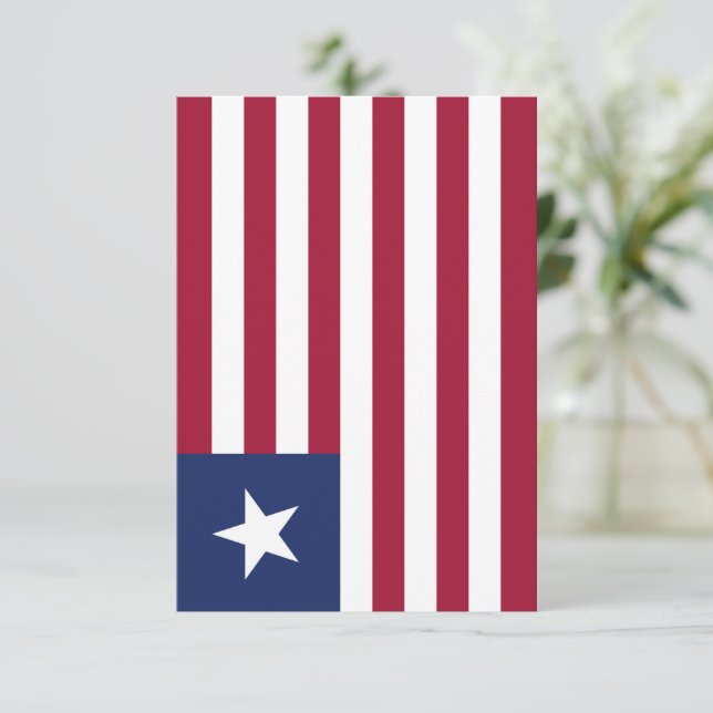 Carte De Remerciements Drapeau du Libéria (Debout devant)