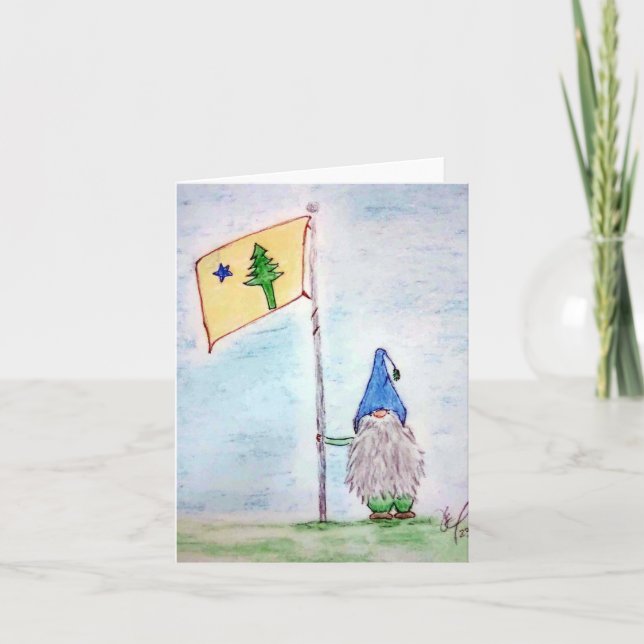 Carte De Remerciements Drapeau du Maine (Devant)