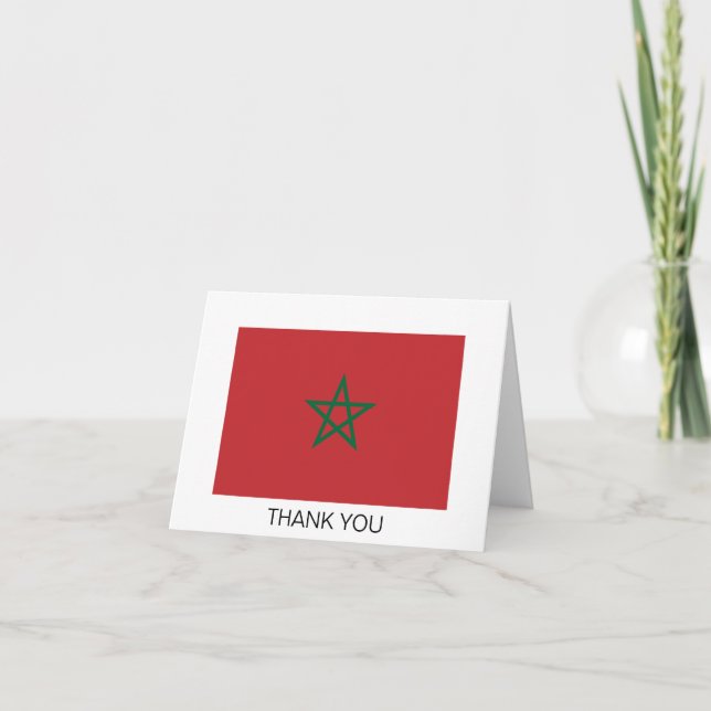 Carte De Remerciements Drapeau du Maroc (Devant)