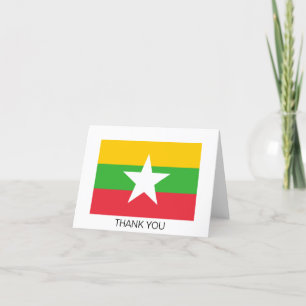 Carte De Remerciements Drapeau du Myanmar