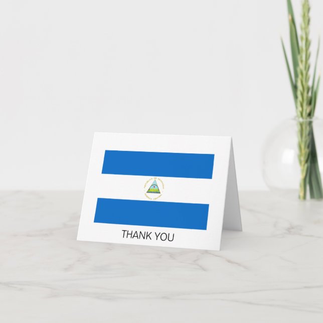 Carte De Remerciements Drapeau du Nicaragua (Devant)