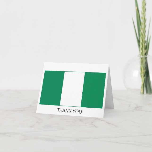 Carte De Remerciements Drapeau du Nigéria (Devant)